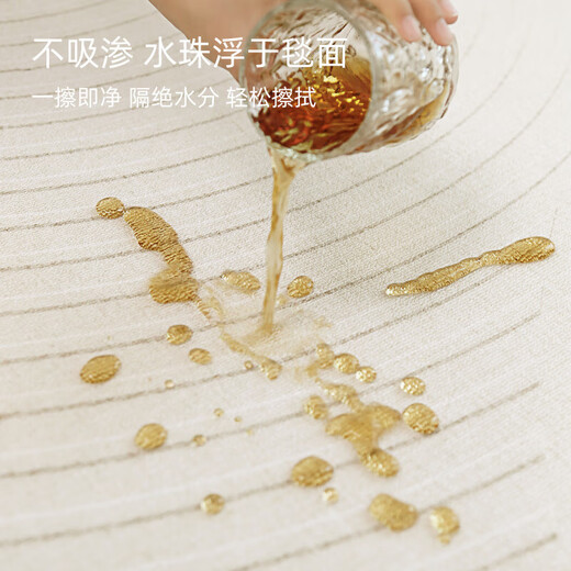 
Kanto IKEA Carpet Living Room Cream Style 2024 New No Washable Rubber Bedroom Room Bedside Blanket Family Living Room Carpet Plain Line-15938 240cm*400cm Gold Thickness Customized