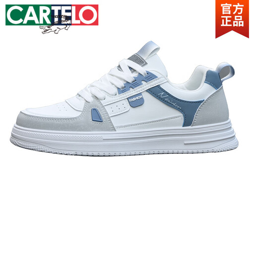 
CARTELO shoes for men Spring and Autumn 2025 new men's soft sole breathable white shoes for men versatile student trendy casual board shoes for men BK9910 white gray 39