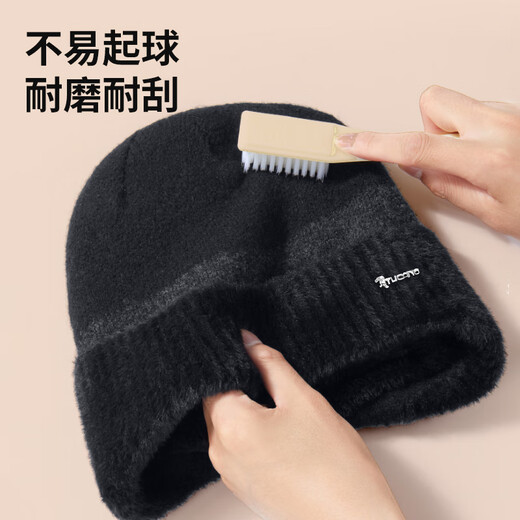 Woodpecker hat men's winter woolen hat plus velvet to keep warm and versatile cold hat loose big head circumference show face small woolen knitted hat