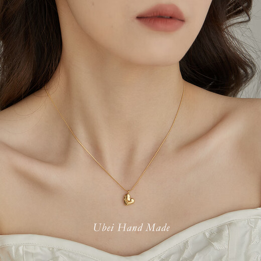 Chi Li Youbei's hand-made girl's love pendant necklace is a light luxury niche 18k gold-plated clavicle necklace Japanese and Korean style picture necklace