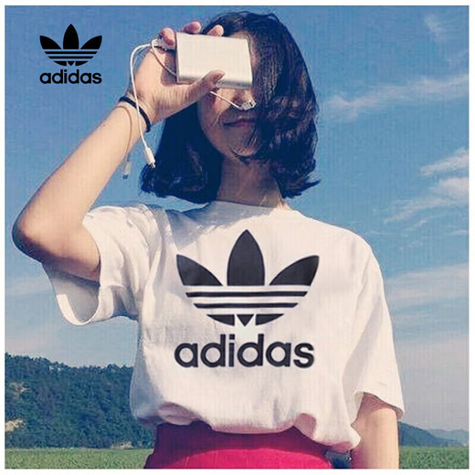 阿迪达斯 （adidas）女装夏季新款透气圆领短袖t恤运动休闲时尚半袖 CV9889 XS