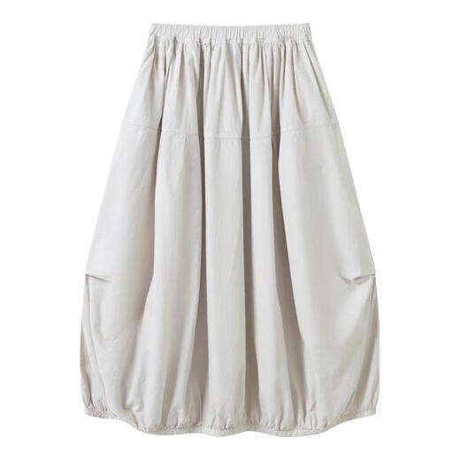 MUJI IDEE Women's Plain Lantern Skirt Long Skirt Women's Skirt Women's 25 Summer Style GA53CC5S Light Gray One Size