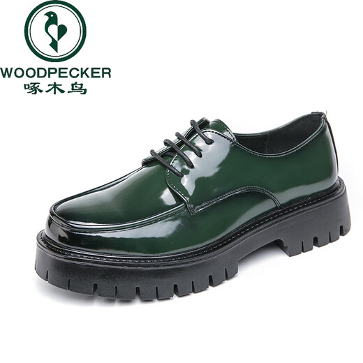 Specht Lederschuhe für Männer Sommer Neue britische Business Formale Verschleißrunde Schwarzes Lackleder Hochzeitsbräutigam Beste Schuhe 15276 Schwarz -Weiß 38 Standard Lederschuhgröße