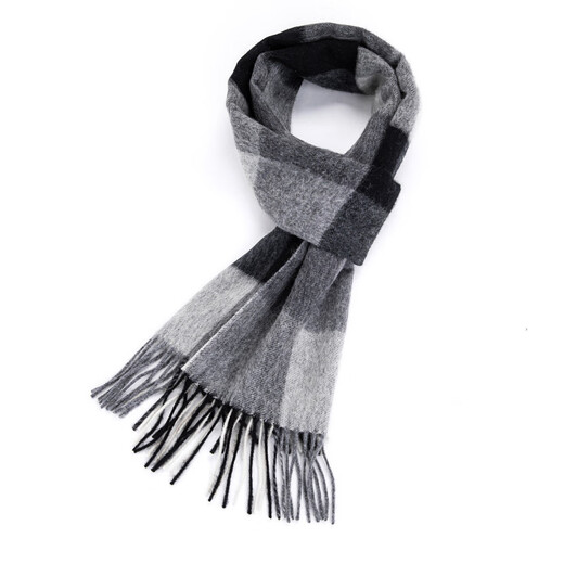 Écharpe en laine 100% pure 100% pure pour hommes et femmes écharpe de style britannique d'automne et d'hiver pour hommes et glands à deux côtés polyvalents. Couleur de café [emballage du sac cadeau] One Taille (30 cm * 180 cm)