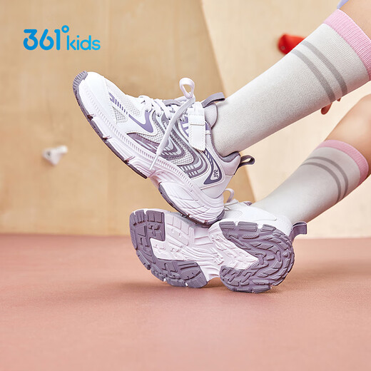 361 children's shoes for girls' sneakers 2025 autumn millennial style cushioning high elastic splicing retro casual shoes Purple 35