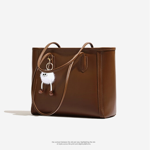 Kinstrdz Tote Bag Femme 2025 Nouvelle capacité de grande capacité en cuir authentique High Sense Commuter à une épaule sac d'anniversaire Brown Brown