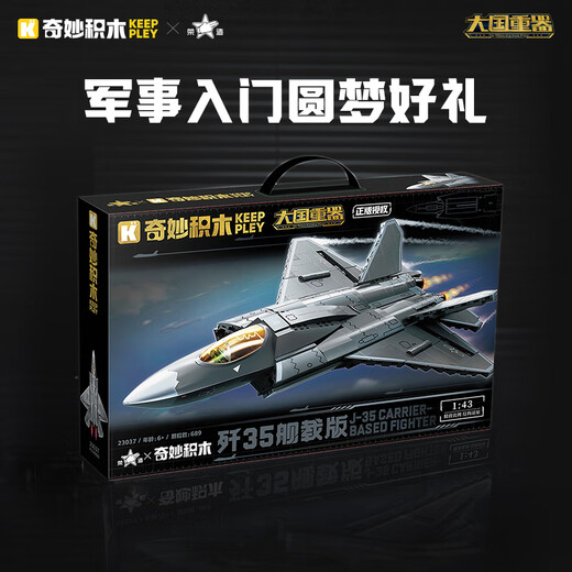 Wonderful (keeppley) building block assembly toy military fighter model ornament boy holiday gift J-35 carrier version fighter