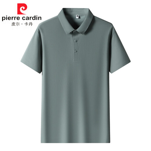 皮尔卡丹（pierre cardin）珠地速干polo衫男士冰感夏季短袖无缝压胶polo衫工作服冰丝T 12357湖绿色 L