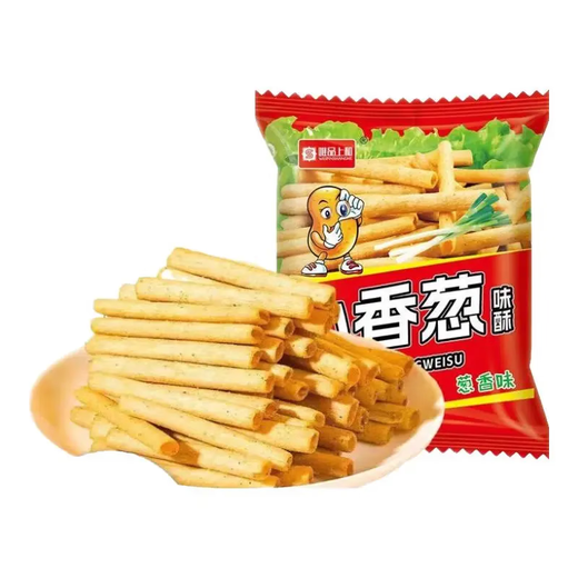 A Little Chive 8090 Childhood Nostalgic Snacks, Onion-flavored Leisure Snacks, Puffed Food, One Green Onion*16g, One Green Onion, 20 Packs