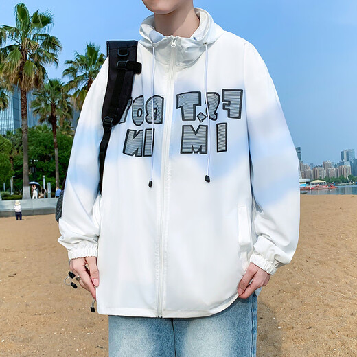 奥计高中生衣服男夏季冰丝速干男生高初中生轻青少年大童透气外套潮 6629蓝色(单件外套) 品质升级 M 70-90斤左右
