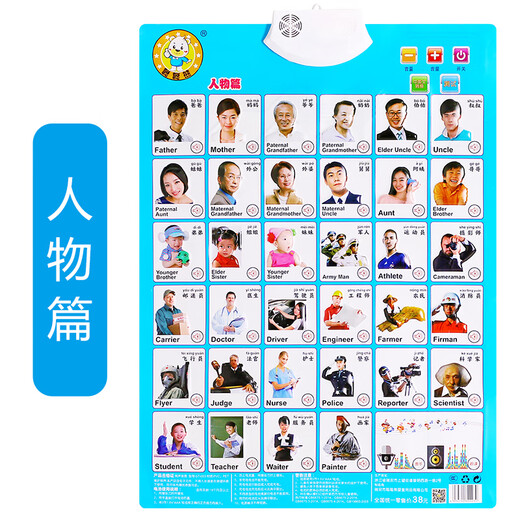 有声挂图儿童早教宝宝启蒙益智卡片发声墙贴拼音英语26英文字母表 学前数学点读训练挂式学习机礼盒