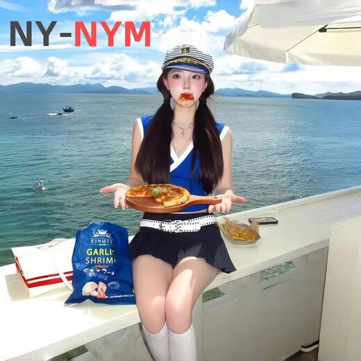 NY-NYM seaside sun hat jk sailor hat 2025 new summer sun protection hat women's sunshade navy hat summer beret striped round navy hat