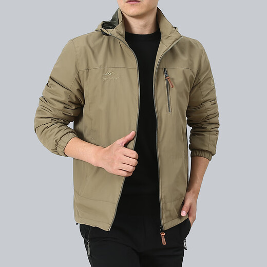 
VIIBEST9898 Cross-border casual jacket autumn and winter outdoor windproof charge plus velvet hooded casual jacket sports clip military green M