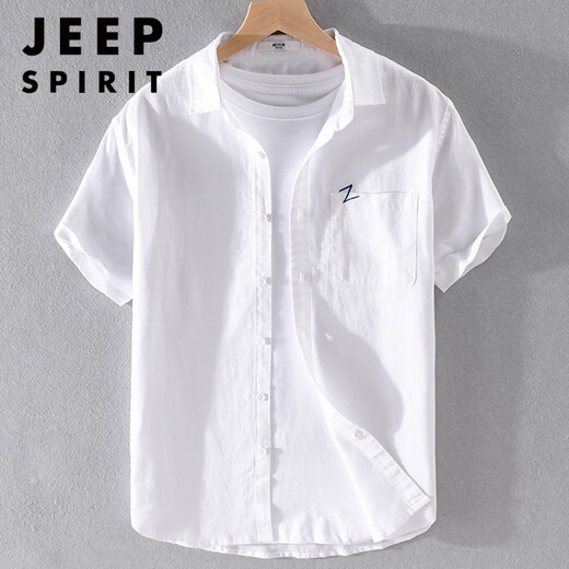 Jeep Spirit Herren-Wäsche Lappel mit kurzärärmigem T-Shirt lose Hemdkragen mit Kragen T-Cotton-Leinen T-Shirt Leinen Kleidung Yunyi-9711 Yellow L