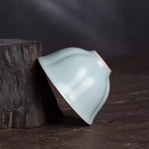 Tianqing Ru Kiln Master Cup single cup opening can hold high-end handmade ceramic tea cup Ru porcelain Kung Fu tea cup tea cup One Ru Kiln Master Cup