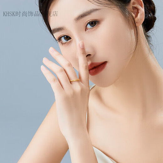 KHSK Old Phoenix 999 Gold Pure Gold Ring Sansheng III Ring for Men and Women Valentine's Day Gift (Pure Gold 999) No. 21 Ring 1g