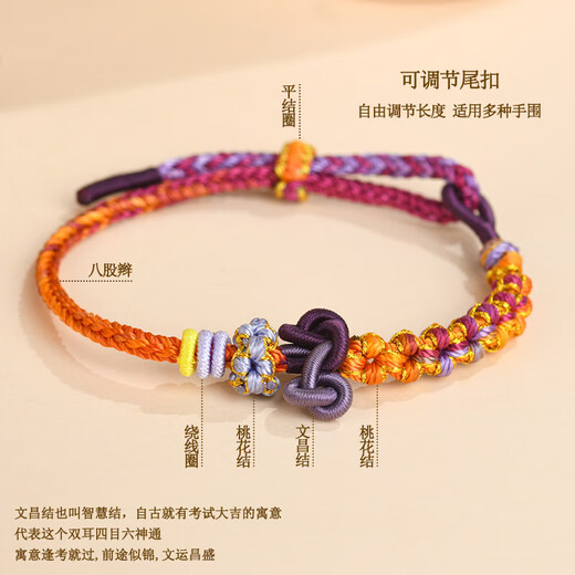 上岸锦鲤文昌结手编绳diy手工编织手链绳半成品可串珠配饰幸运绳 B1484【锦鲤色】文昌结手编绳