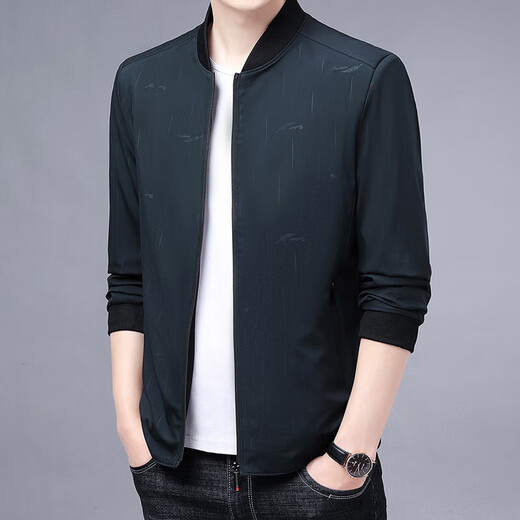 ZGA HaiLan Home same spring and autumn middle-aged men's jacket daddy's thin casual navy_ww_9905_[Send cotton socks] M 170-