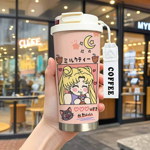 THERMOS Sailor Moon peripheral thermos cartoon 2D large capacity children 316 stainless steel water cup KFB9923