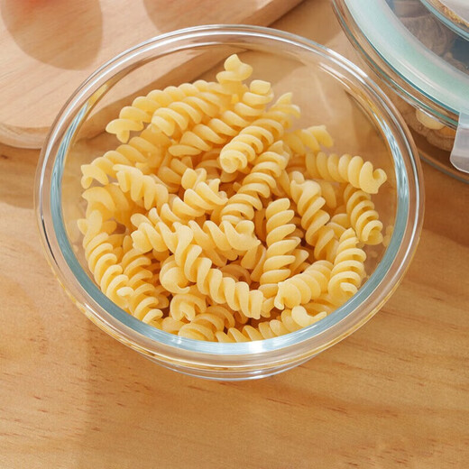 Beimuxing high borosilicate round glass lunch box, microwaveable, work-specific bowl with lid, fruit lunch box, crisper box 650ml, round high borosilicate glass with flip-top air leakage hole