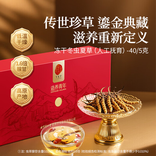 同仁堂品牌冬虫夏草约4根/g5g约20根年虫草礼盒高端送人父母北京同仁堂
