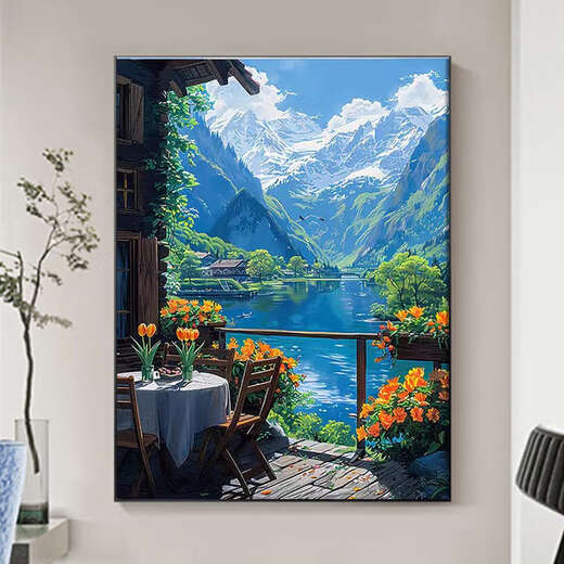 Town Swiss Digital Painting DIY REMPLAGE CADEAU MAIN MAIN MAIN COURTONIER LAND
