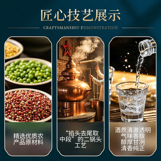 Red Star Erguotou Blue Bottle Mianrou 8-year-old fragrance liquor 43 degrees 750ml*6 bottles full box ration wine
