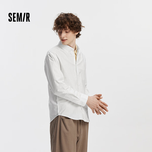 森马（Semir）王安宇|商场同款长袖衬衫男休闲商务衬衣纯棉25上衣101925105101