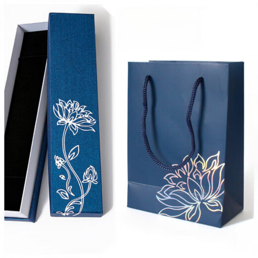 Mid-Autumn Begonia sterling silver hairpin, ancient style hairpin, Hanfu headdress, girl's birthday, Valentine's Day gift for girlfriend and wife, pure silver 990 Begonia spring color hairpin + certificate + gift box blue 1 piece set