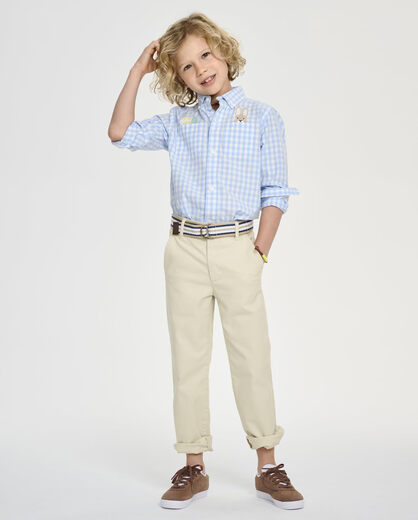 GYMBOReeGymboree Boys and Toddlers Long Sleeve Button-Down Shirt, Plaid Bunny, 12 Plaid Bunny 12