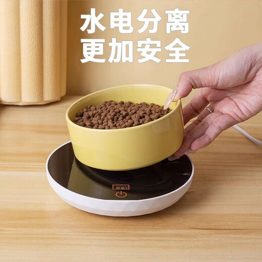 Temperatura constante Calefacción Pet gato perrito Dispensador de agua Automática Dispensador de agua Aislado térmico Tazón de agua de agua Cerámica Tazón de yogurt constante Tazón de boca recta (400 ml)