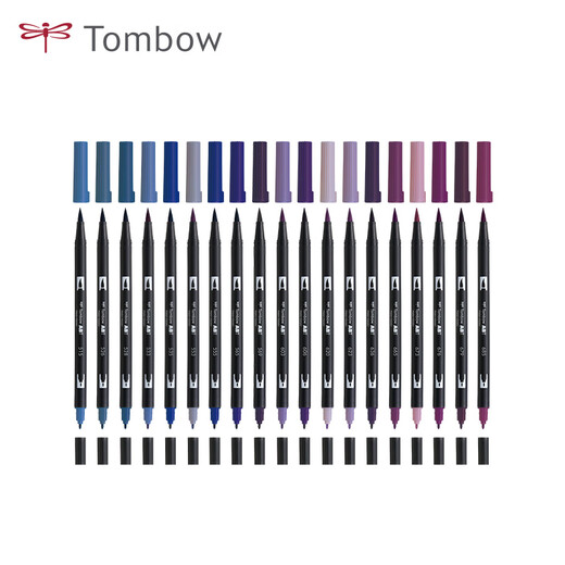 蜻蜓（TOMBOW）蜻蜓双头水彩笔ABT19色青紫系绘画毛笔初学者 深色李子_ABT679