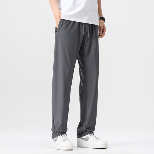 Pierre Cardin Herren Sommer Dünne Hosen Eis Seide Schnelltrockne Casual Hosen für Männer mit elastischen Long Long Herren-Schnellrockshosen 6629 Khaki 4xl [Empfohlen 180-200 Jin [Jin gleich 0,5 kg]]]