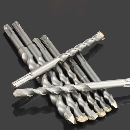 Ye Yu electric hammer drill bit extended wall through wall impact drill bit household tool accessories set square handle round handle four pits two slots drill bit square handle (four pits) 150mm six-piece set (6-16)