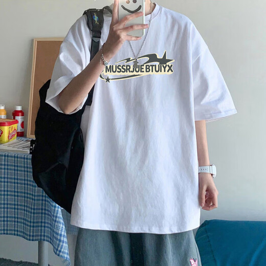 Pure A21 American short-sleeved T-shirt men's summer trendy loose and versatile casual half-sleeved T-shirt couple top [3888*slam dunk] Lake Green L 105-120Jin [Jin equals 0.5 kg]