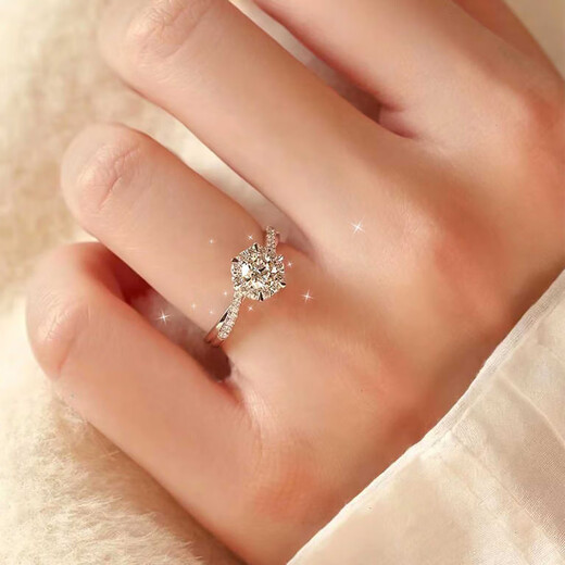 Bai Qixin couple's ring, wedding ring, simulated diamond ring, live mouth, adjustable proposal photo props, gift for girlfriend, matching ring, decoration of love for a lifetime