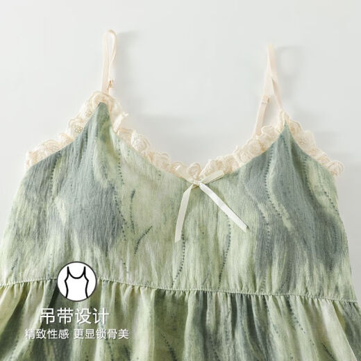 吊带睡裙女带胸垫夏季薄款感睡衣纯欲少女休闲连衣裙 QM6625 XXL