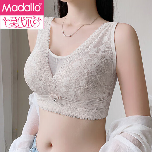 莫代尔调整型内衣大码薄款无钢圈蕾丝文胸无钢圈款聚拢收副乳防下垂 1633#莲紫 85D 38-