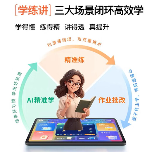 Zhuangyuanlang A6pro learning machine/11-inch super large screen/2026 new tablet computer, primary school, junior high school and high school general curriculum synchronous learning machine, English point reading machine dual system, 11-inch large screen A6pro top version 8+8+256G spree package