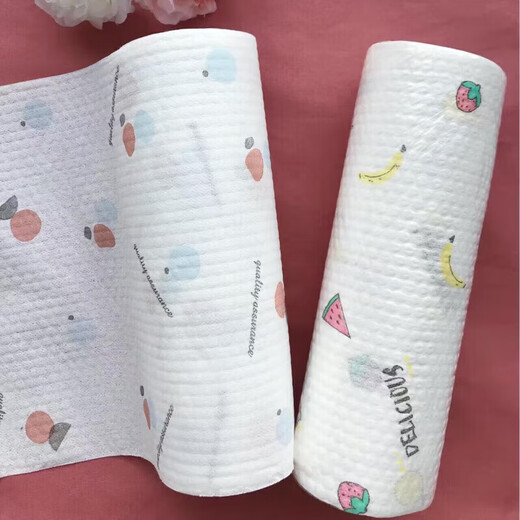 Lazy rag kitchen disposable washable wet and dry thickened oil-removing cleaning paper towel non-stick oil dishcloth 20*20 (40 pieces 1 roll) random pattern * 1 roll