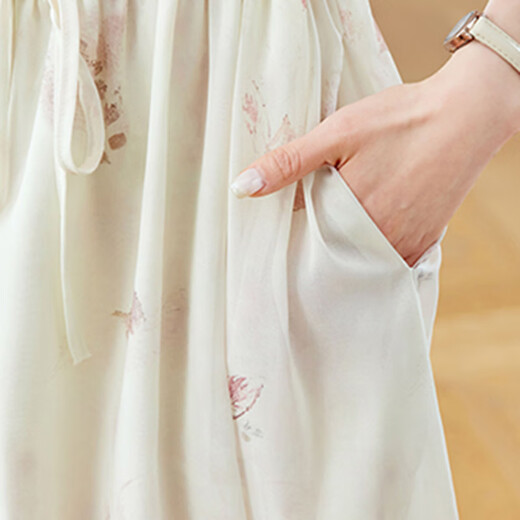 
OLJ light luxury brand dress for women 2025 summer new high-end shirt collar fashionable chiffon skirt picture color XL 115-125Jin[Jin equals 0.5 kg]