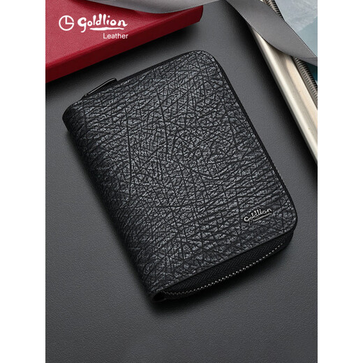 Goldlion Card Bag Herren-Leder-Fashion-Zertifikat-Tasche für Multi-Card-Karten-Clip-Bank-Karten-Aufbewahrungstasche für Multi-Karten-Karten-Karten-Karten-Kartenbeutel Graublau graublau