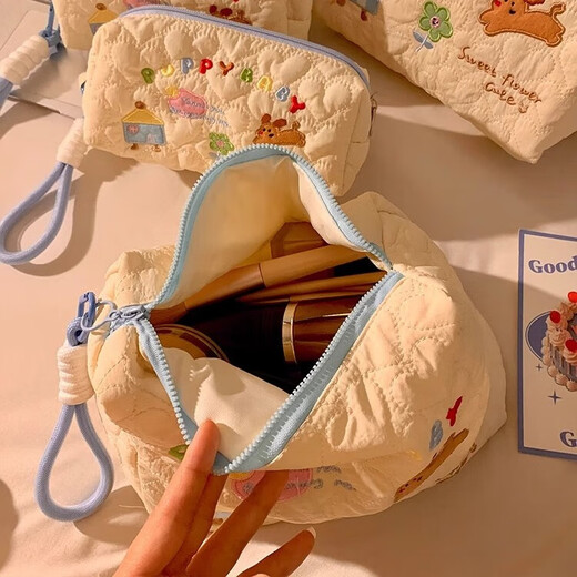 Muxingyu High Anlue Makeup Bag, портативная сумка для хранения для хранения в больших возможностях, средства для ухода за кожей и туалетные комнаты Сумка для щенка детская сумка для хранения белый