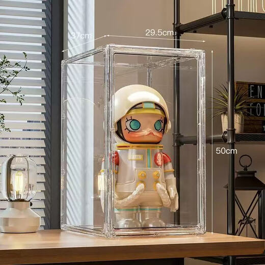 Manle rabbit labubu display box acrylic big spring field big summer doll put labubu doll blind box storage box huge size magnetic door opening 50*29.5*37