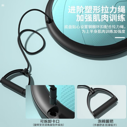 Huili's wave speed ball semi-circular balance ball thickened explosion-proof yoga fitness ball home pedal Pilates fitness equipment 58 cm starry gray threaded style