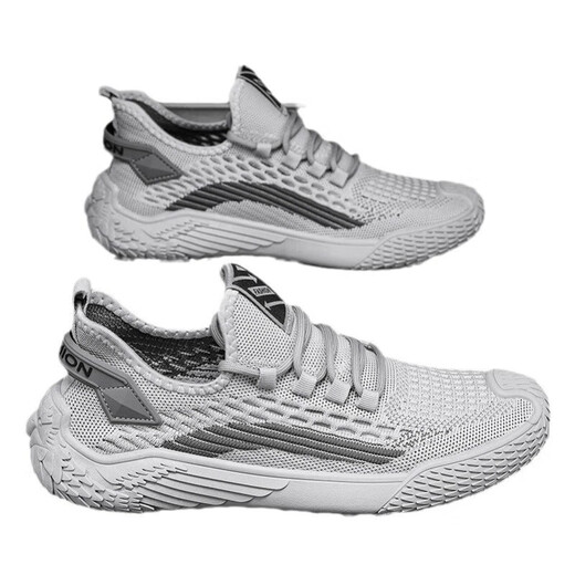 
Camel (CAMEL) men's shoes for summer breathable 2024 new flying thin mesh shoes for men's mesh casual sports odorproof 9893 gray 39
