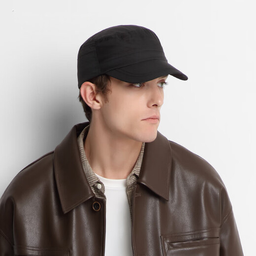 Kenmont thickened warm quilted pure black peaked cap men's autumn and winter outdoor street cold flat cap km-2651