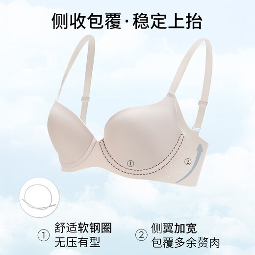 华歌尔Wacoal薄款透气舒适无痕软钢圈软支撑文胸内衣女WB14F4