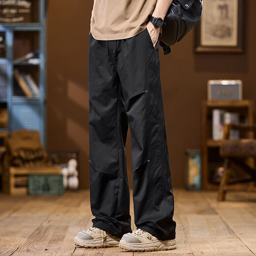 Mr. Bu Frühlings- und Herbst New American High Arcade Working Hosen Herren -Outdoor -Sportjugend Jugendhose 9855 Schwarzer regulärer m