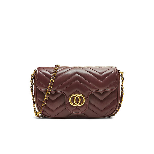 
Best 2025 Winter Shopping Mall New Chain Small Square Bag Fashion Trendy One-Shoulder Crossbody Bag Women's TY053DX5 Burgundy F